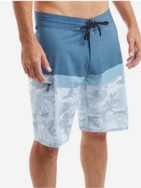 Pelagic Board Shorts Blue Camo Swim Trunks Size 27
